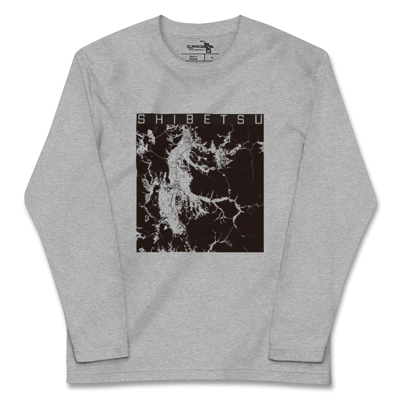 【士別（北海道）】地図柄ロングスリーブTシャツ