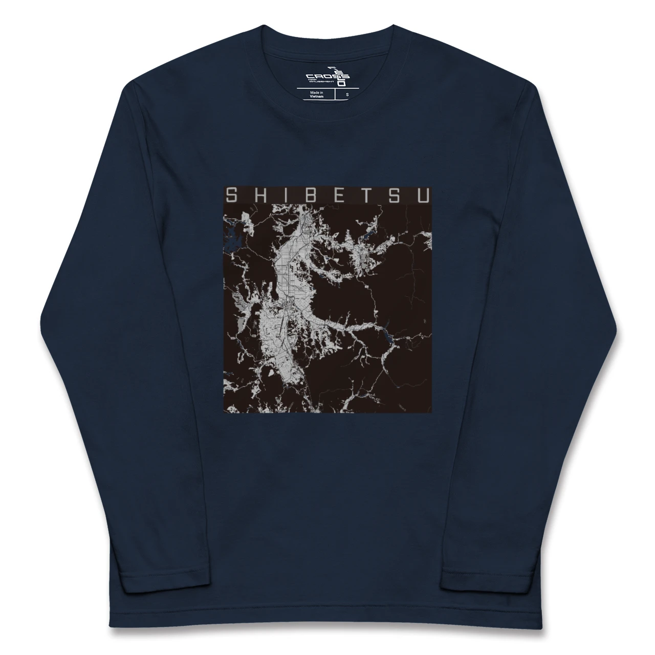 【士別（北海道）】地図柄ロングスリーブTシャツ