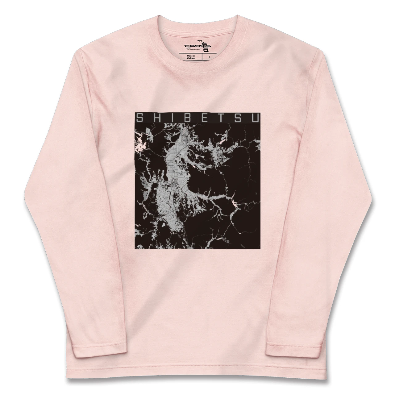 【士別（北海道）】地図柄ロングスリーブTシャツ