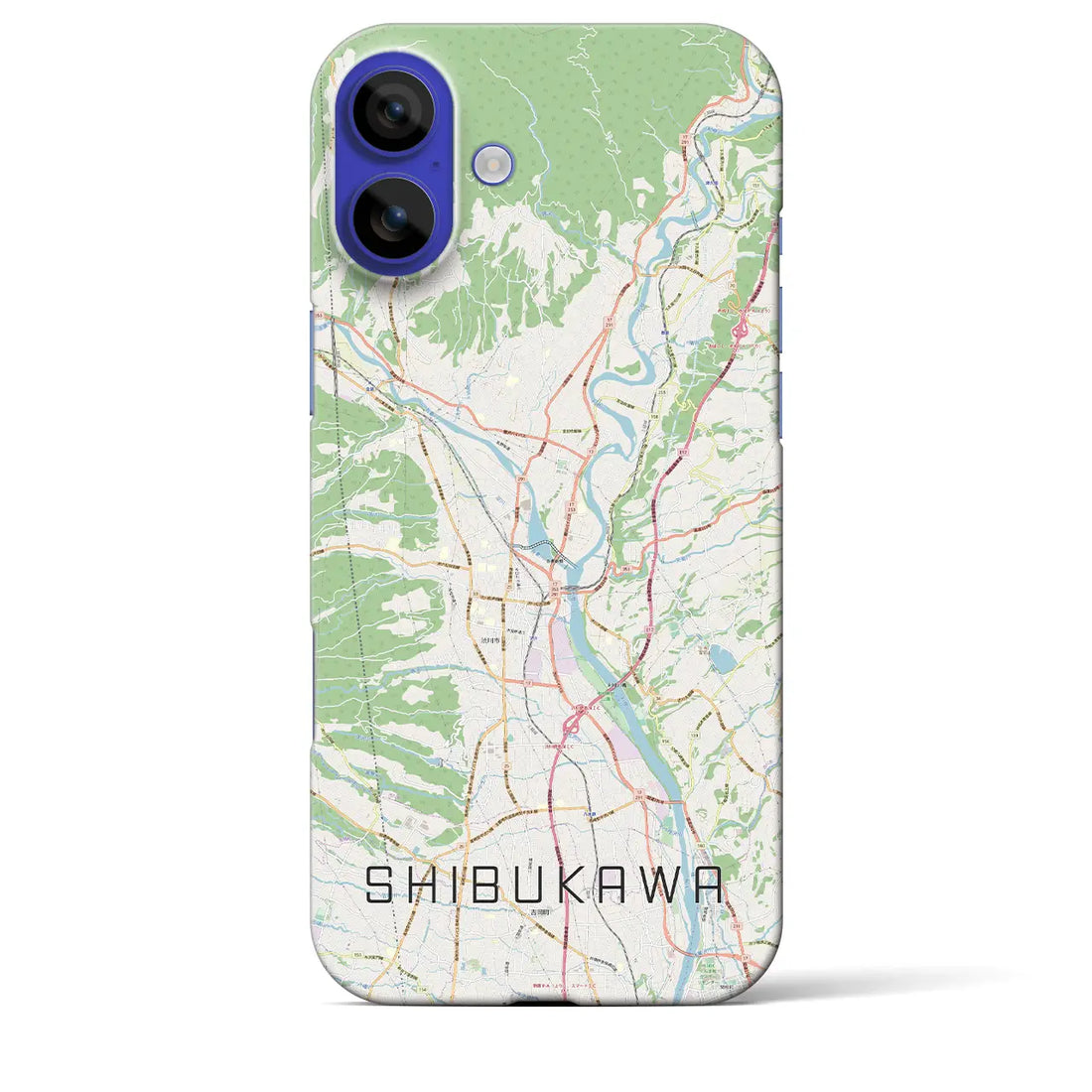 【渋川(群馬県)】地図柄iPhoneケース(バックカバータイプ)ナチュラル・iPhone 16 Pro Max 用