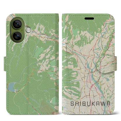 【渋川（群馬県）】地図柄iPhoneケース（手帳タイプ）