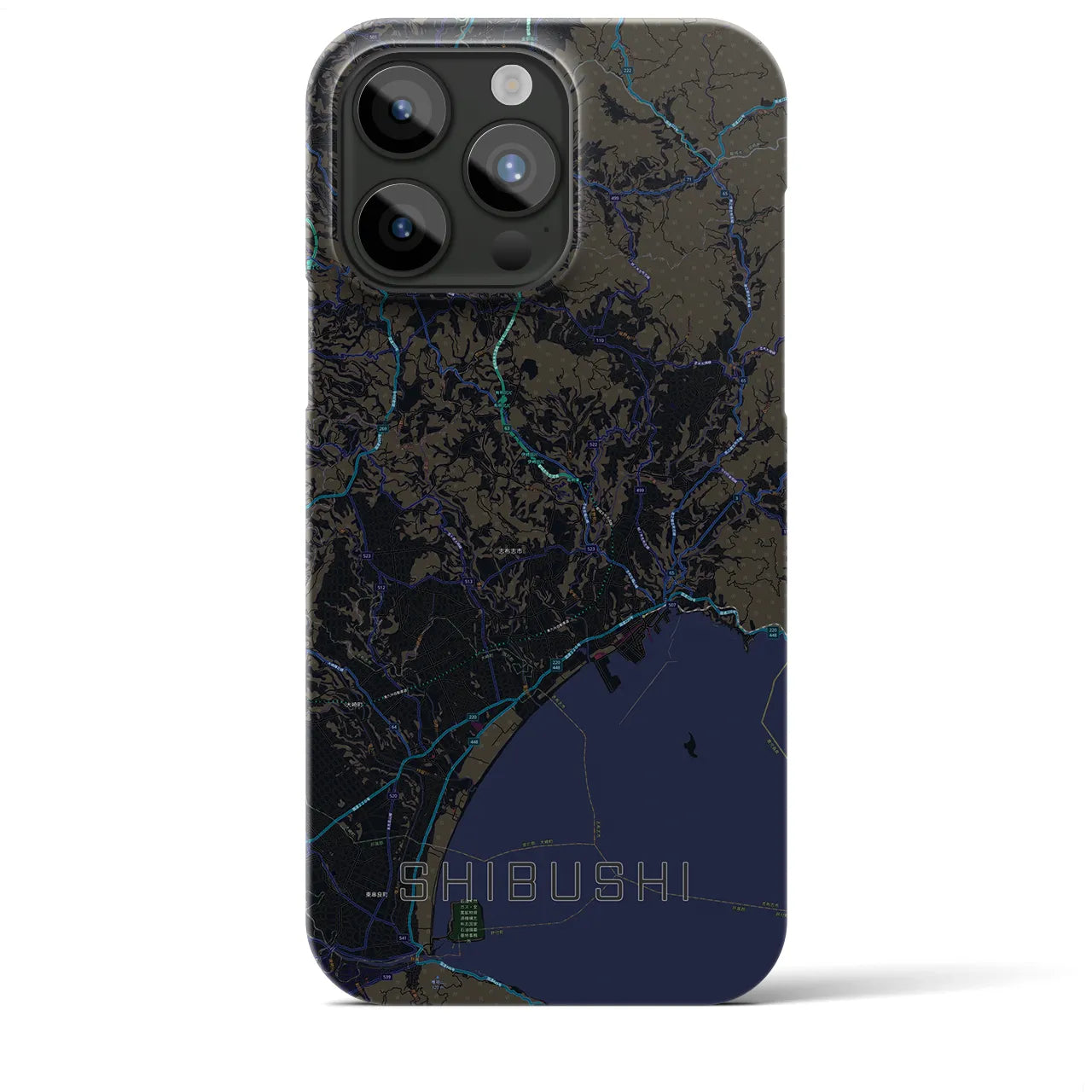 【志布志（鹿児島県）】地図柄iPhoneケース（バックカバータイプ）