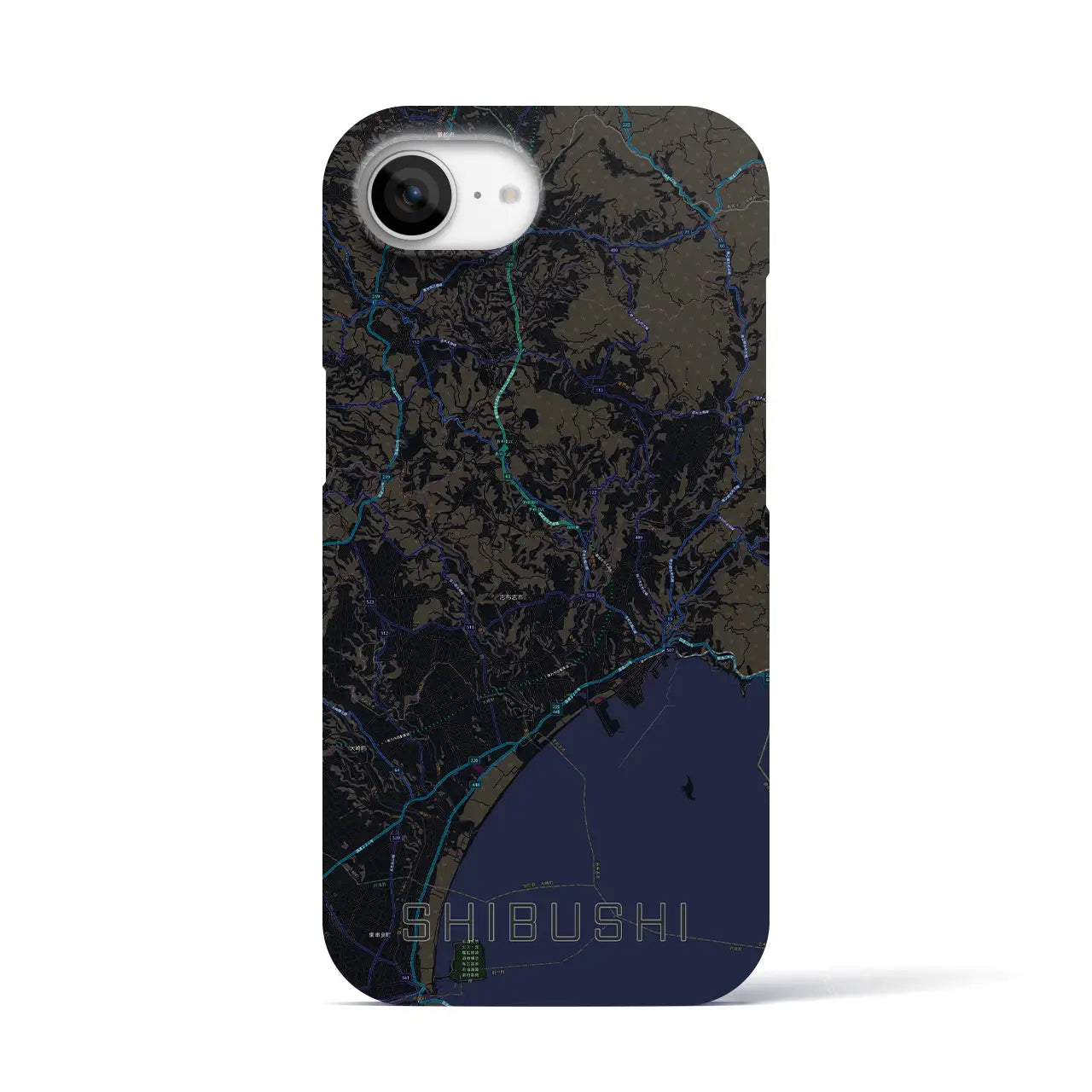 【志布志（鹿児島県）】地図柄iPhoneケース（バックカバータイプ）
