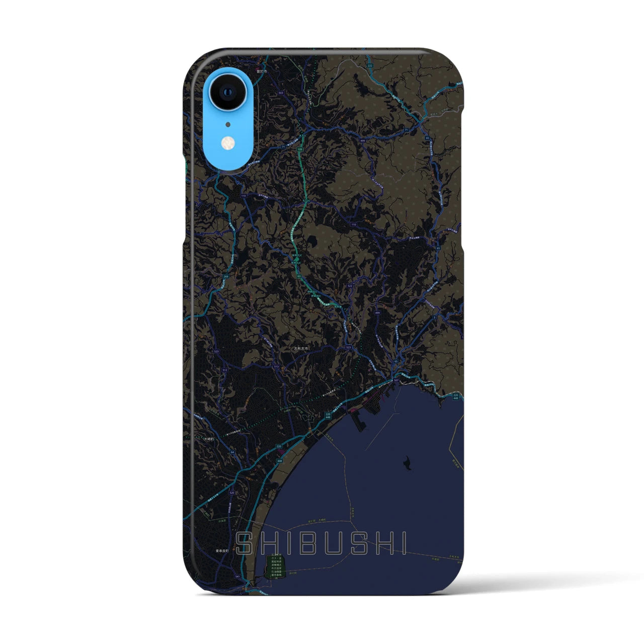 【志布志（鹿児島県）】地図柄iPhoneケース（バックカバータイプ）