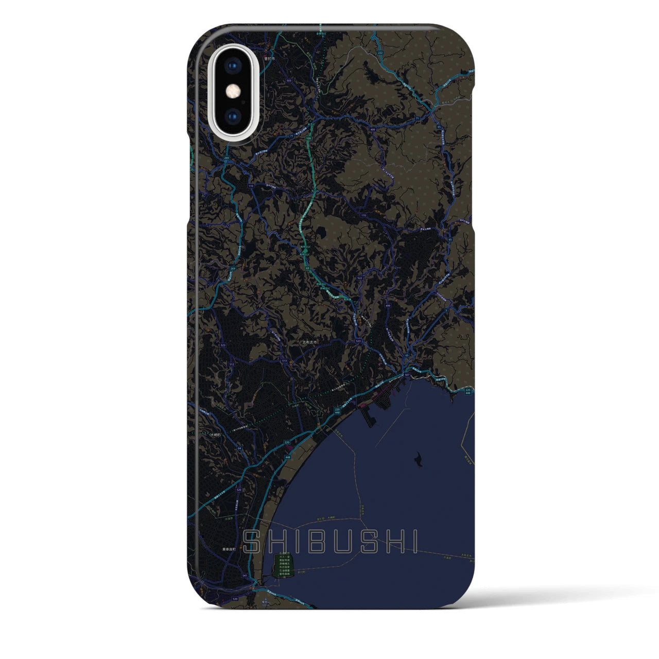 【志布志（鹿児島県）】地図柄iPhoneケース（バックカバータイプ）