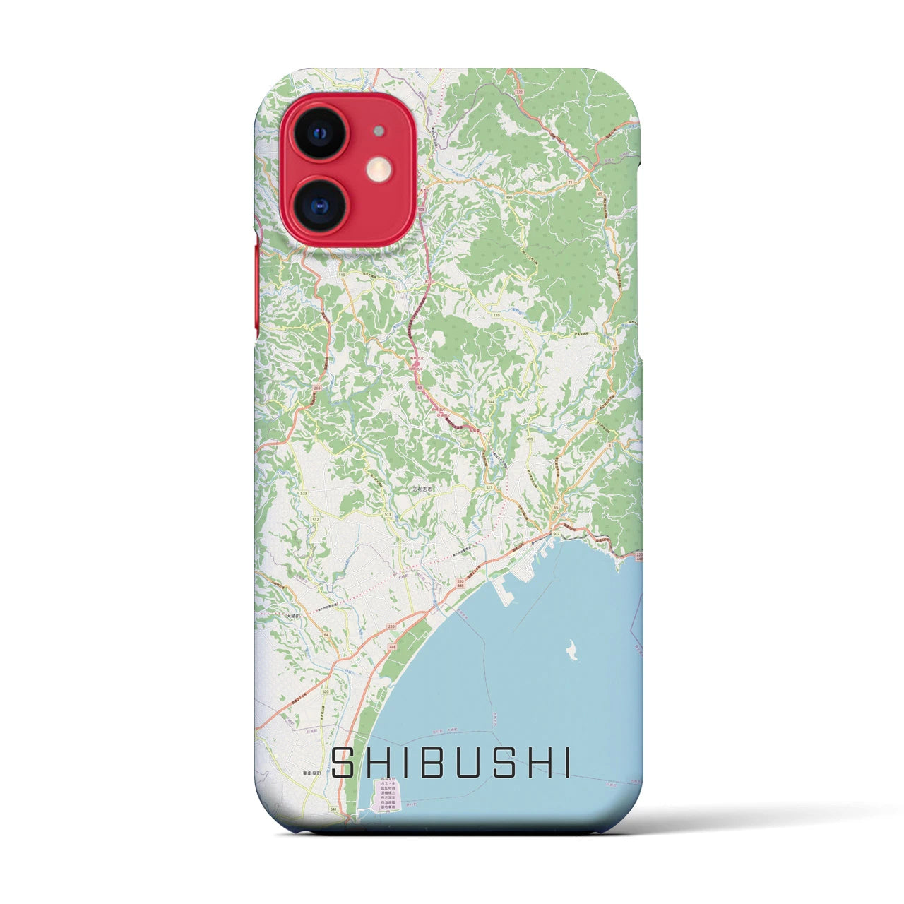 【志布志（鹿児島県）】地図柄iPhoneケース（バックカバータイプ）