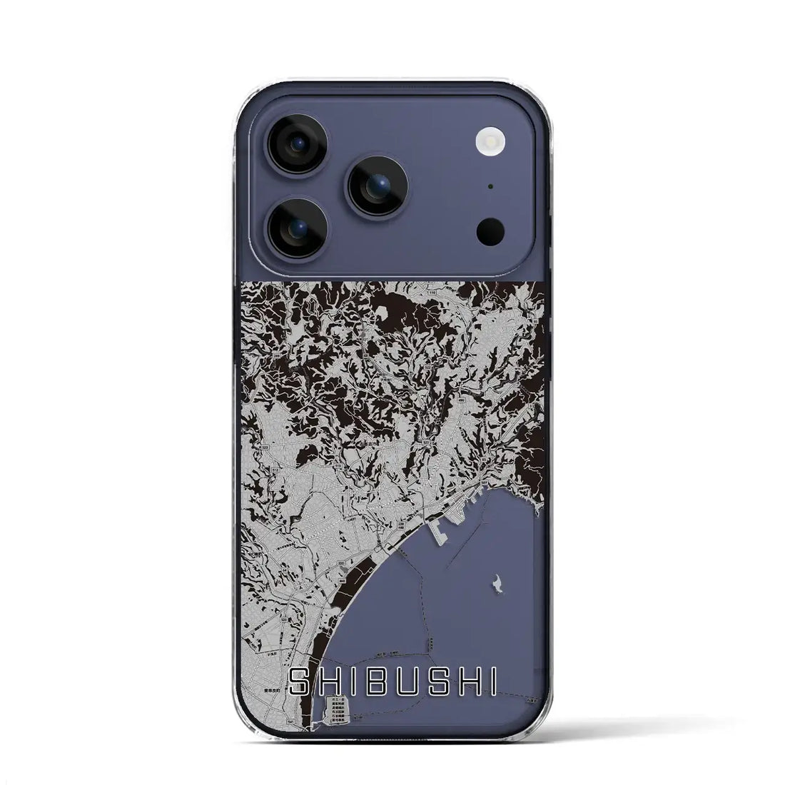 【志布志(鹿児島県)】地図柄iPhoneケース(クリアタイプ)モノトーン・iPhone 17 Pro Max 用