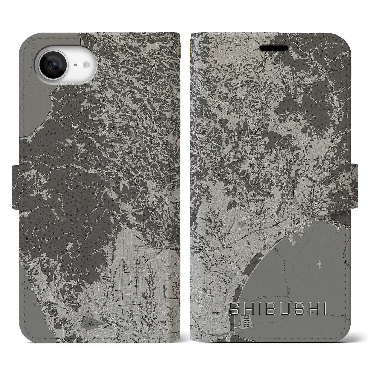 【志布志（鹿児島県）】地図柄iPhoneケース（手帳タイプ）