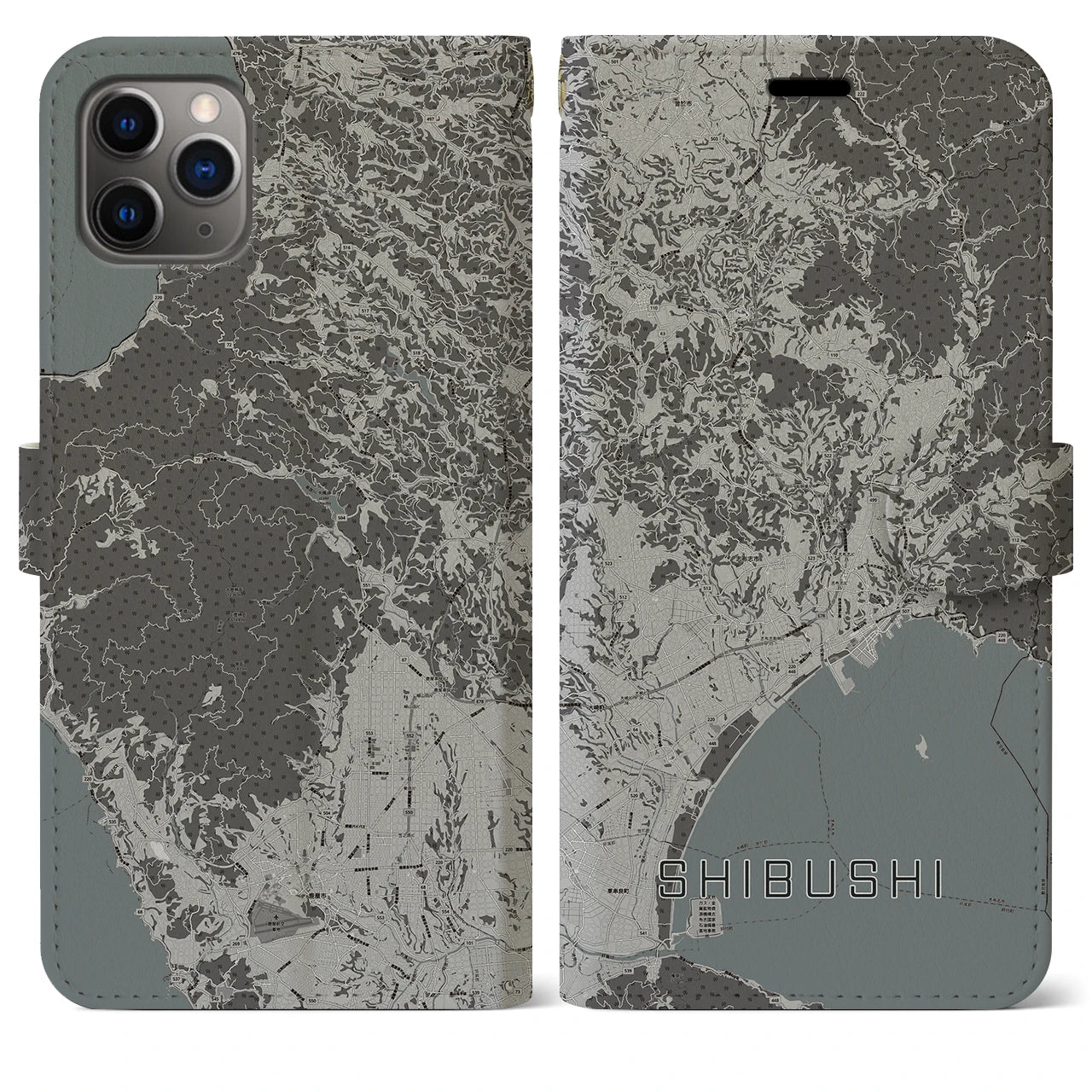 【志布志（鹿児島県）】地図柄iPhoneケース（手帳タイプ）