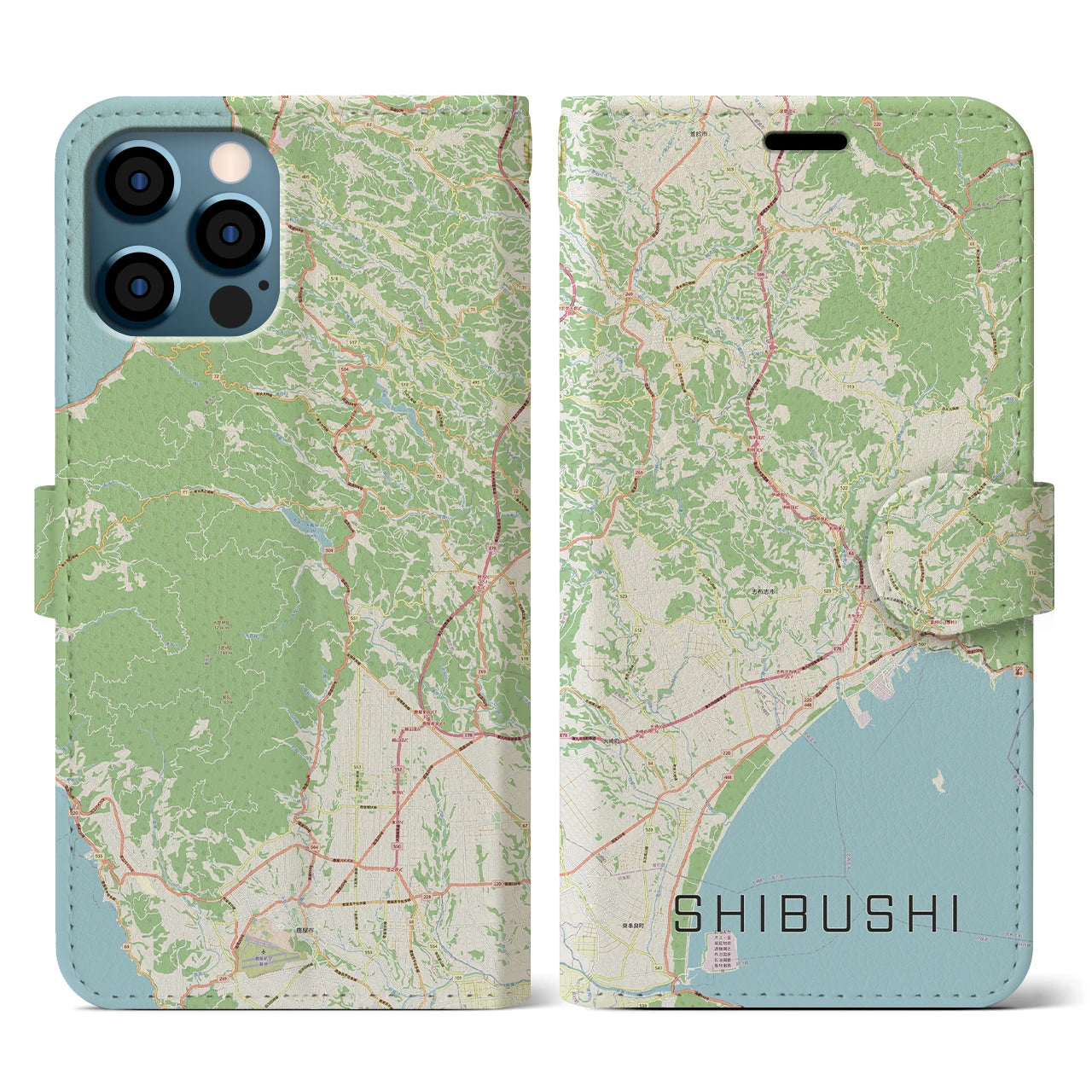 【志布志（鹿児島県）】地図柄iPhoneケース（手帳タイプ）