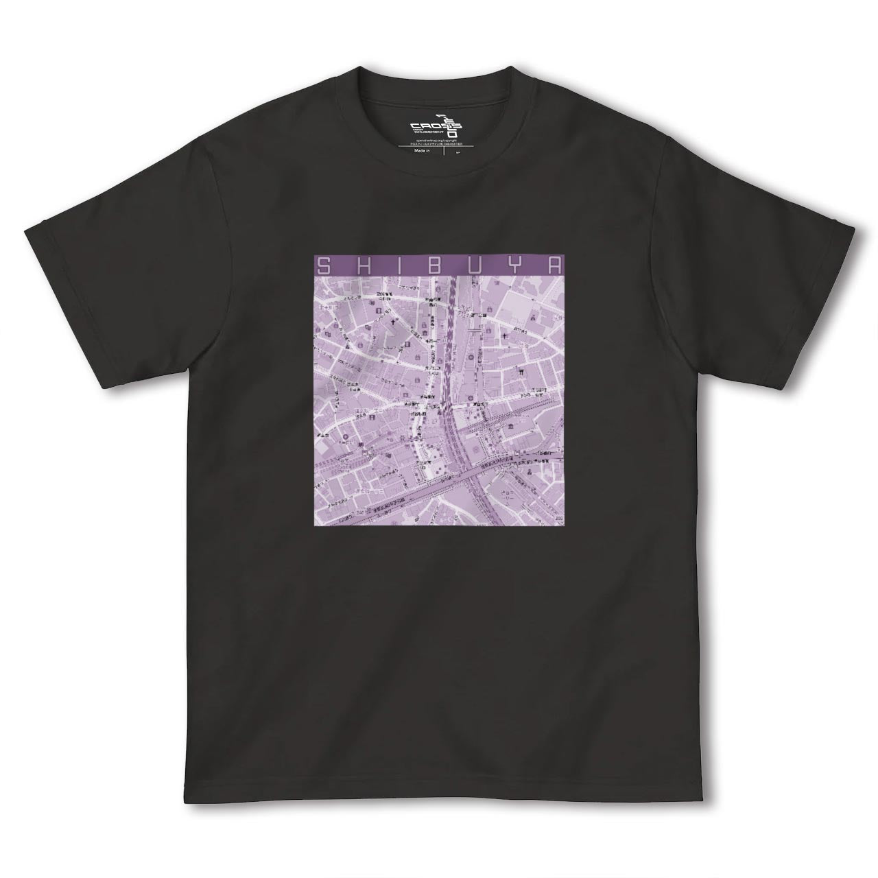 【渋谷カラー】地図柄ヘビーウェイトTシャツ