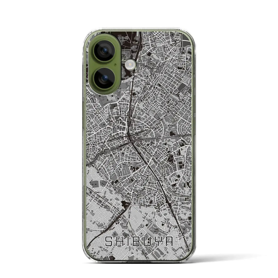 【渋谷（東京都）】地図柄iPhoneケース（クリアタイプ）モノトーン・iPhone 17 Pro Max 用