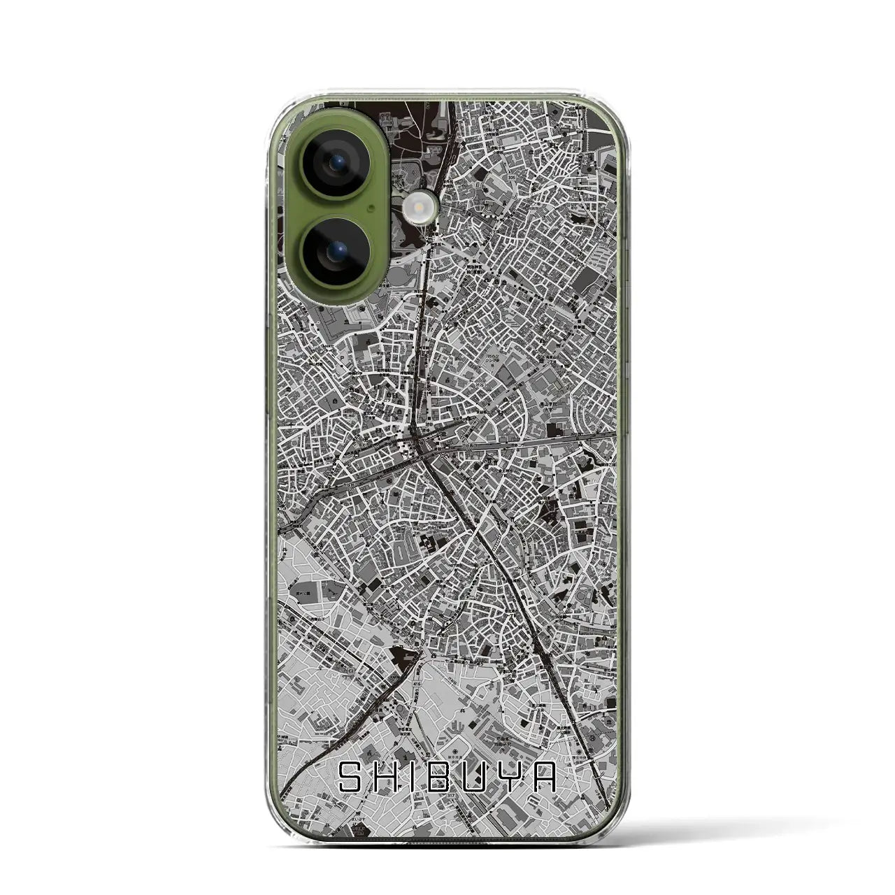 【渋谷（東京都）】地図柄iPhoneケース（クリアタイプ）モノトーン・iPhone 17 Pro Max 用