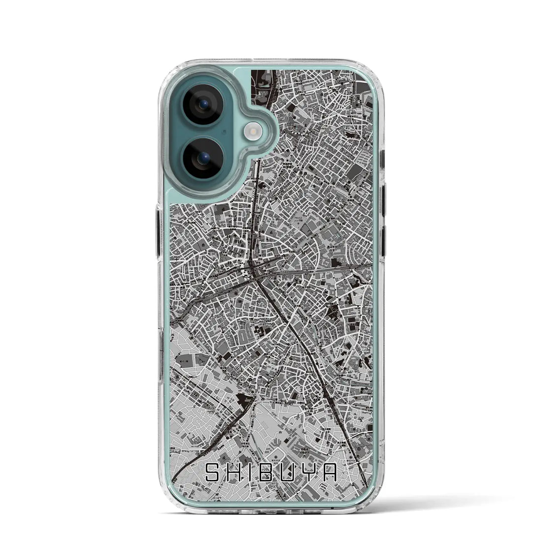 【渋谷（東京都）】地図柄iPhoneケース（MagSafeタイプ）モノトーン・iPhone 16 Pro 用