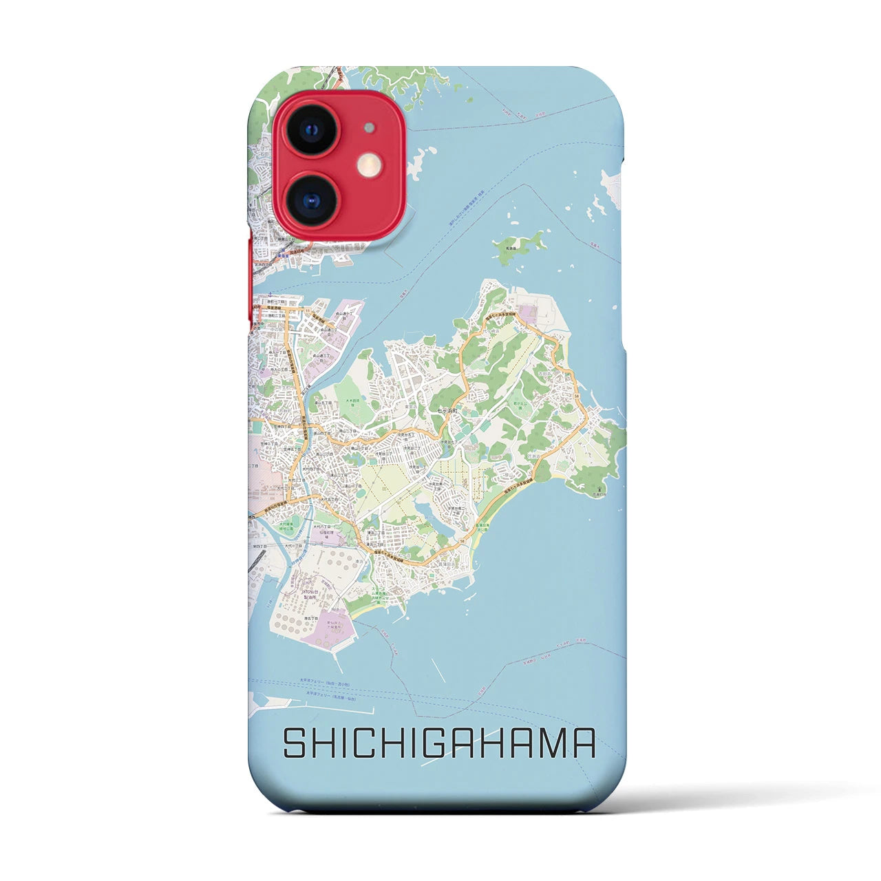 【七ヶ浜（宮城県）】地図柄iPhoneケース（バックカバータイプ）