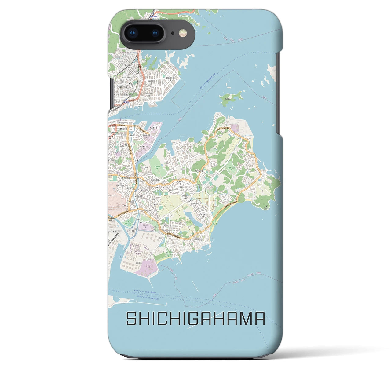 【七ヶ浜（宮城県）】地図柄iPhoneケース（バックカバータイプ）