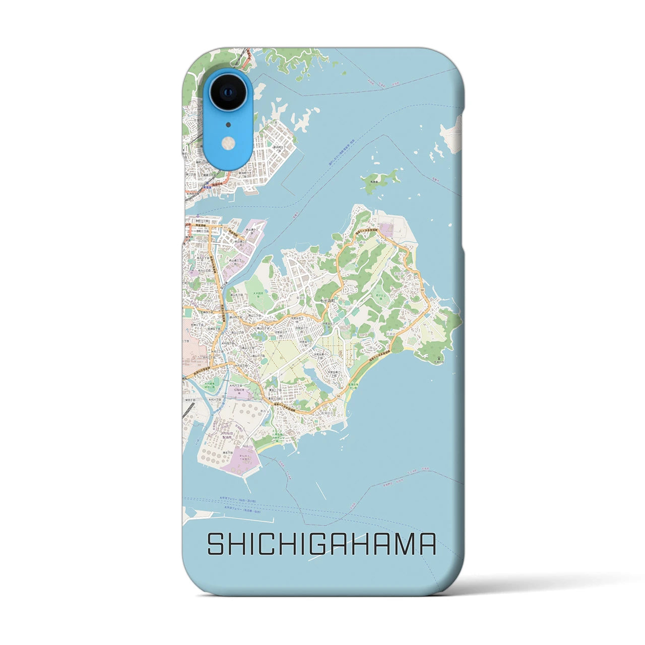 【七ヶ浜（宮城県）】地図柄iPhoneケース（バックカバータイプ）