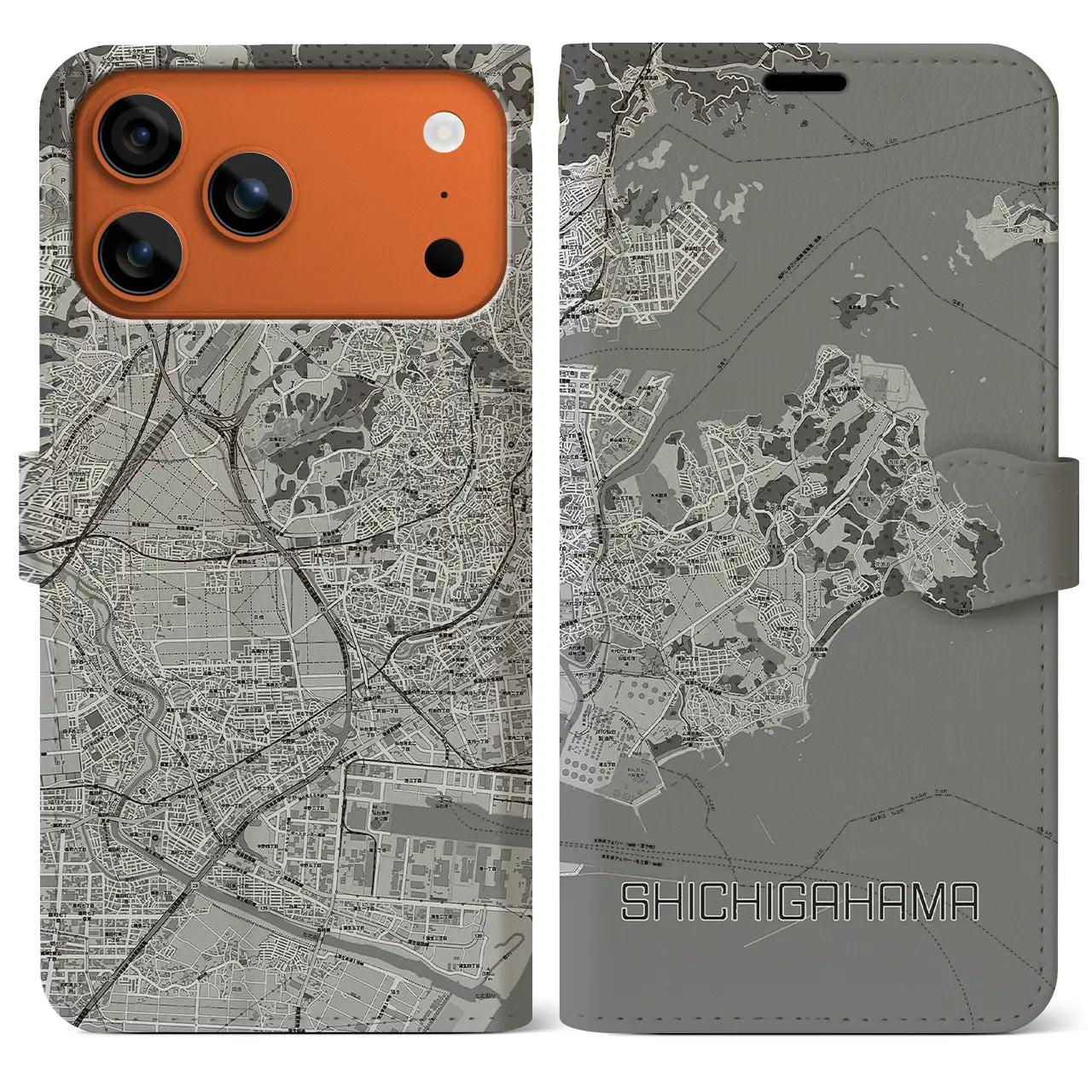 【七ヶ浜（宮城県）】地図柄iPhoneケース（手帳タイプ）