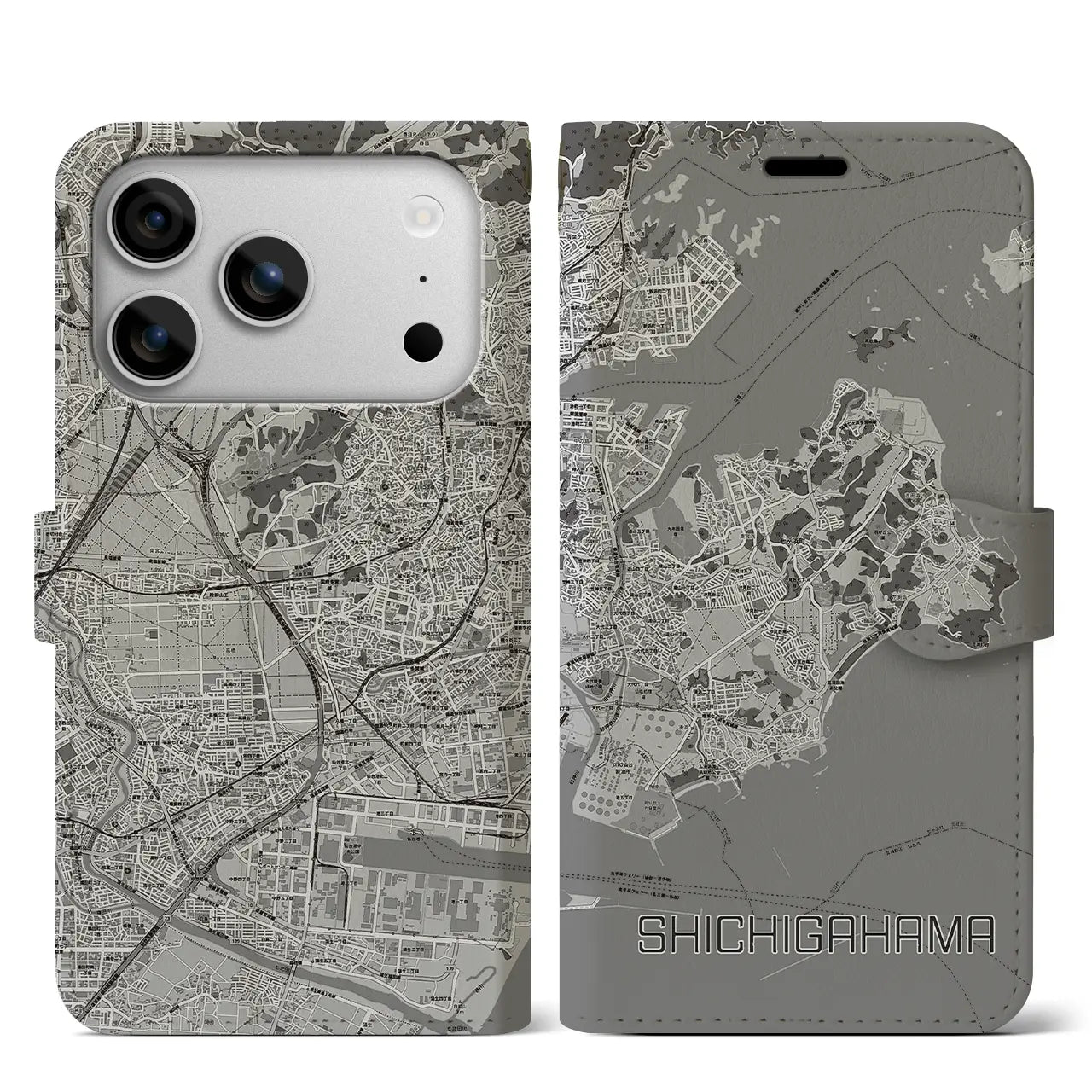 【七ヶ浜（宮城県）】地図柄iPhoneケース（手帳タイプ）