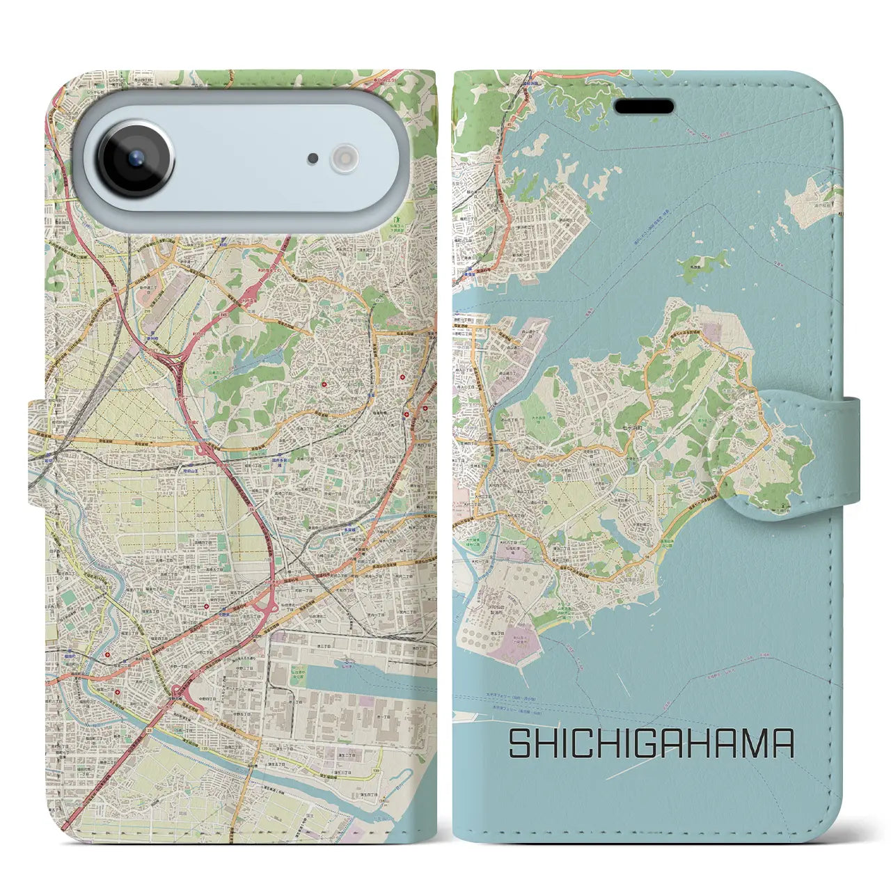 【七ヶ浜（宮城県）】地図柄iPhoneケース（手帳タイプ）