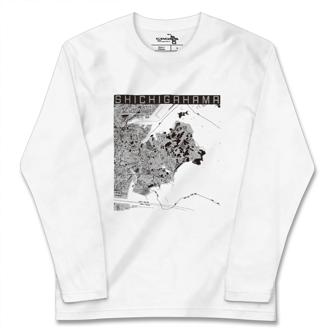 【七ヶ浜(宮城県)】地図柄ロングスリーブTシャツ