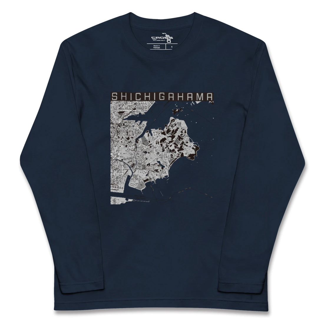 【七ヶ浜（宮城県）】地図柄ロングスリーブTシャツ