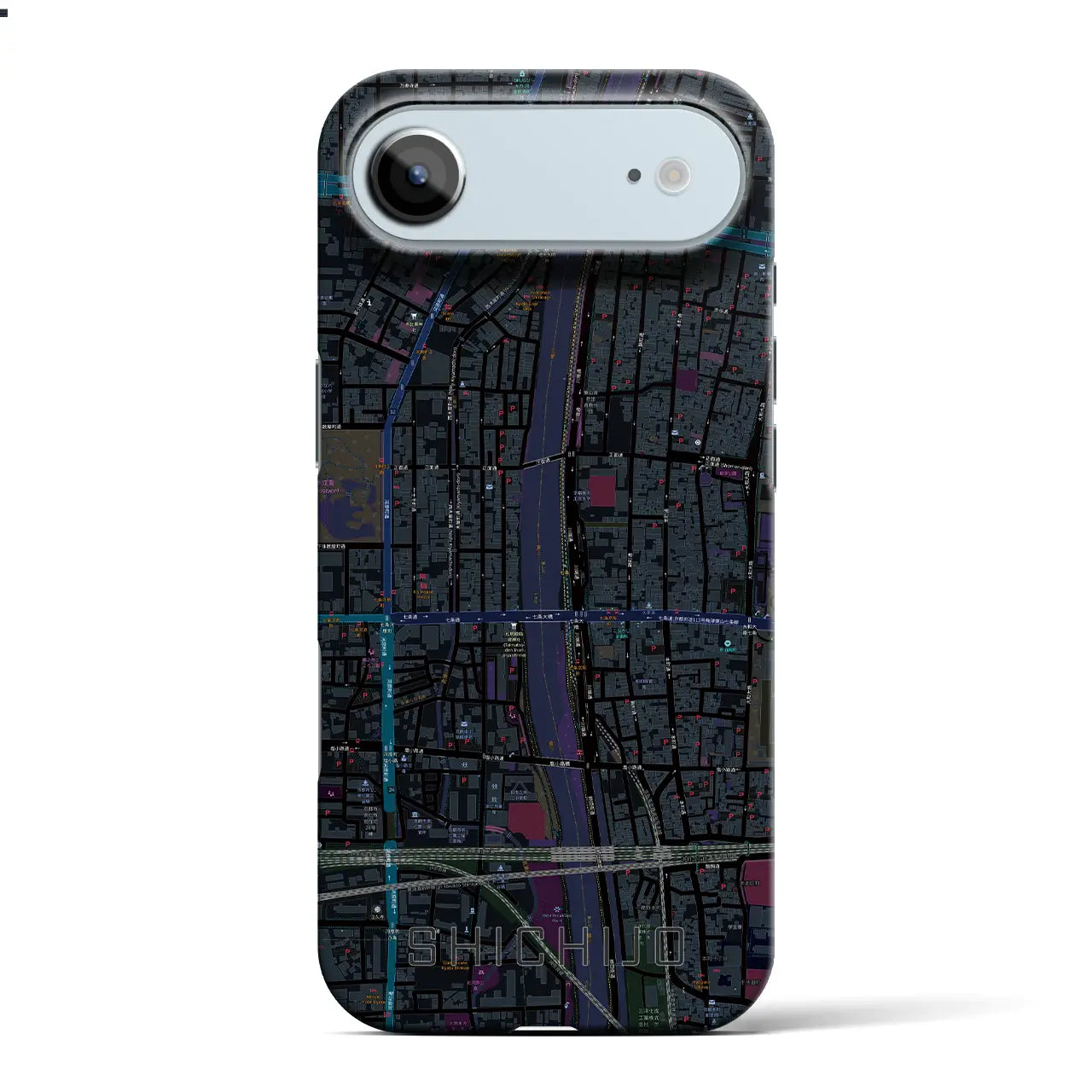 【七条（京都府）】地図柄iPhoneケース（バックカバータイプ）