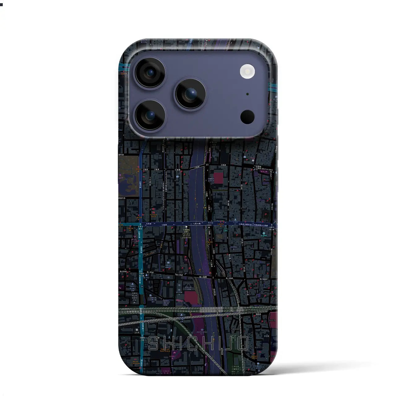 【七条（京都府）】地図柄iPhoneケース（バックカバータイプ）