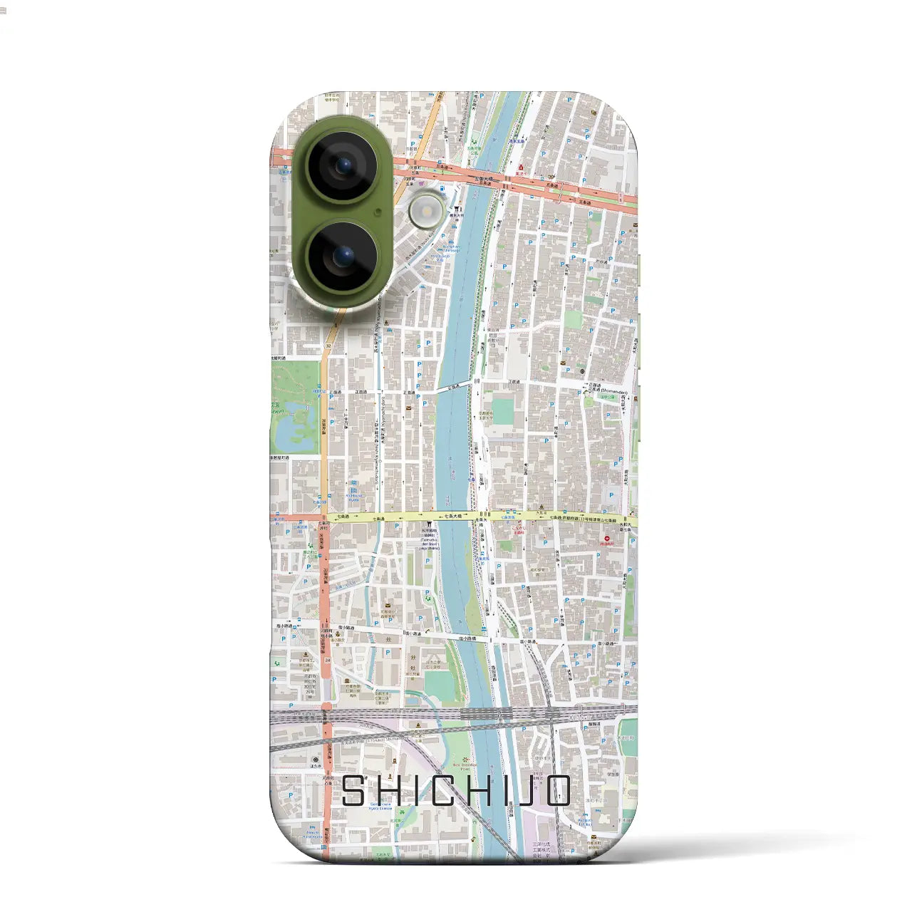 【七条（京都府）】地図柄iPhoneケース（バックカバータイプ）