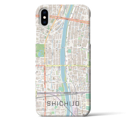 【七条（京都府）】地図柄iPhoneケース（バックカバータイプ）