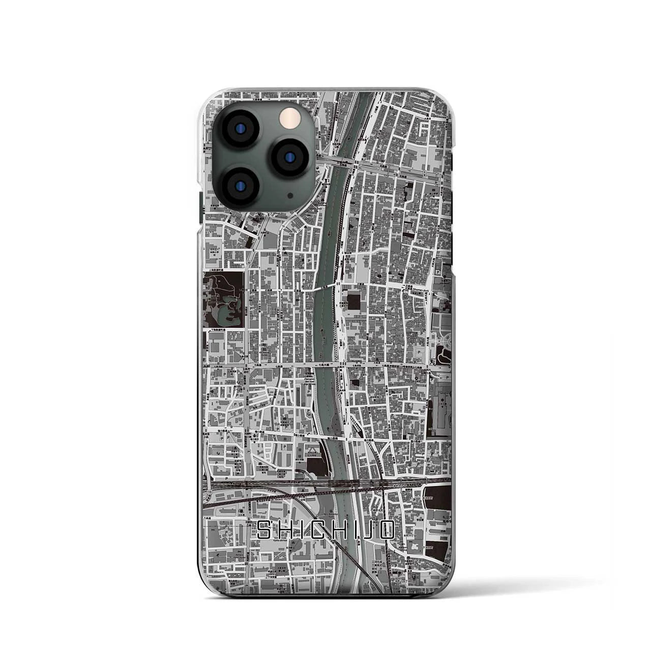 【七条（京都府）】地図柄iPhoneケース（クリアタイプ）