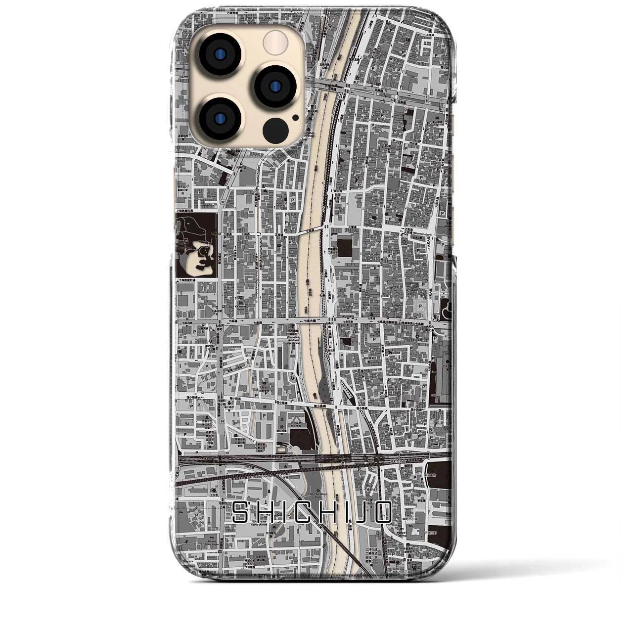 【七条（京都府）】地図柄iPhoneケース（クリアタイプ）