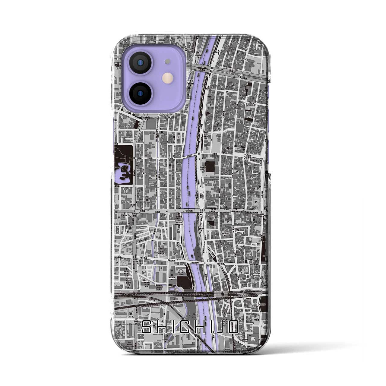 【七条（京都府）】地図柄iPhoneケース（クリアタイプ）