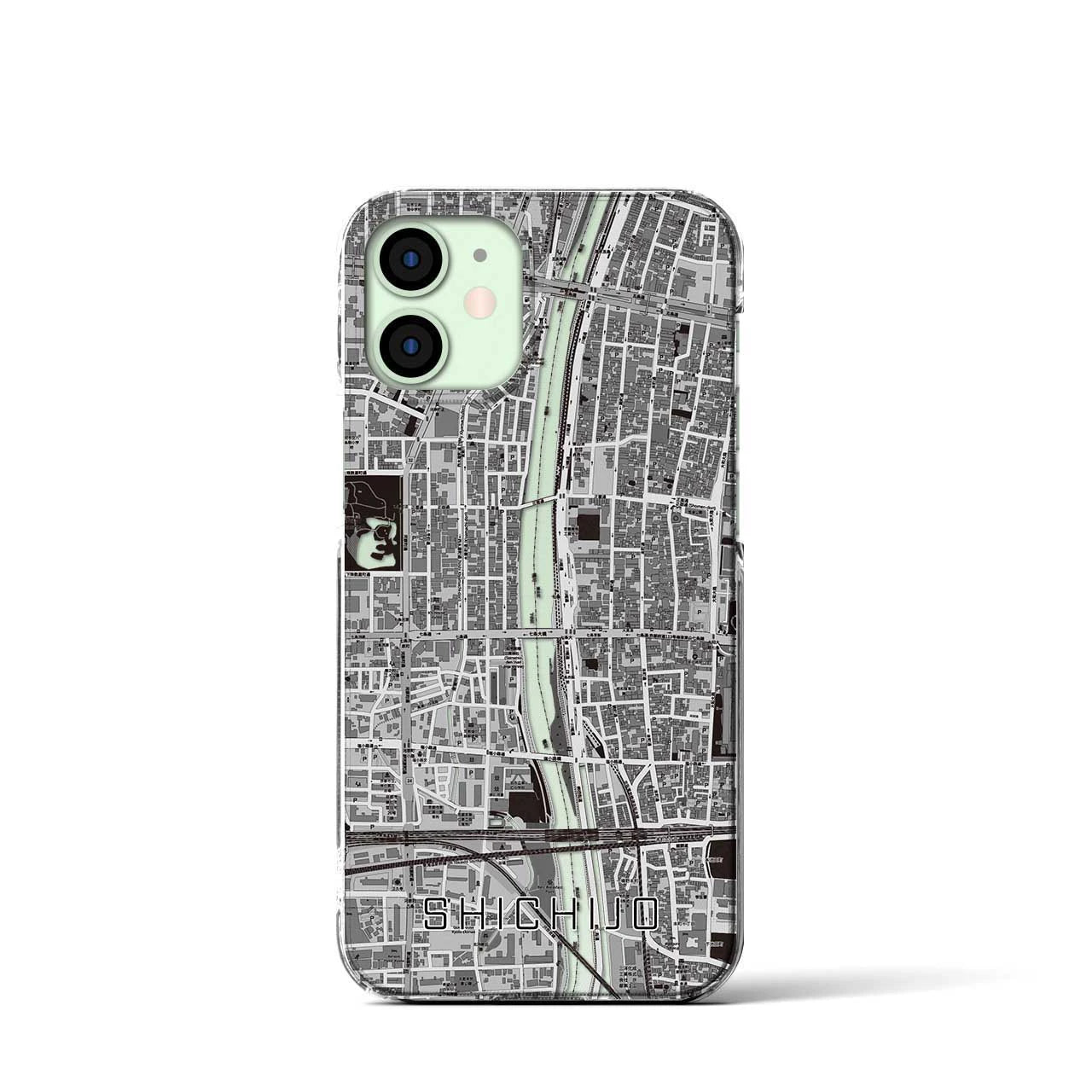 【七条（京都府）】地図柄iPhoneケース（クリアタイプ）