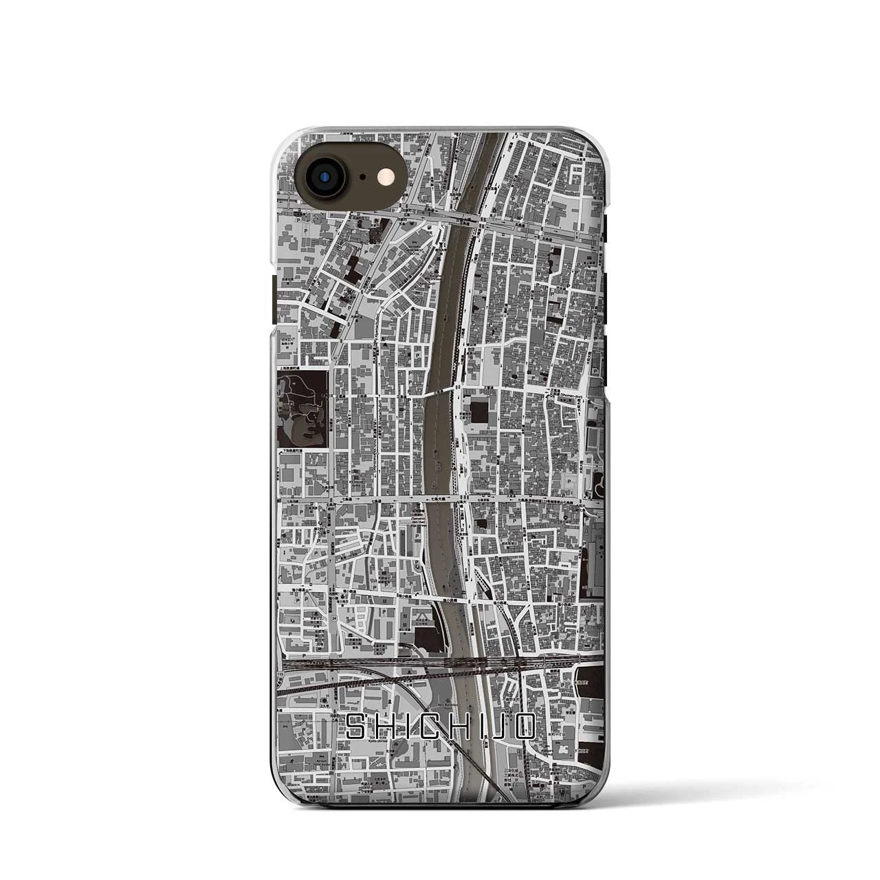 【七条（京都府）】地図柄iPhoneケース（クリアタイプ）