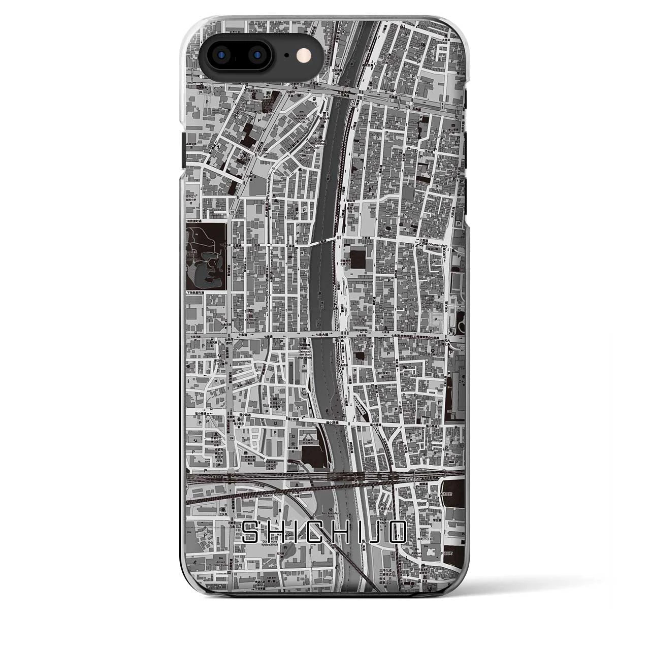 【七条（京都府）】地図柄iPhoneケース（クリアタイプ）