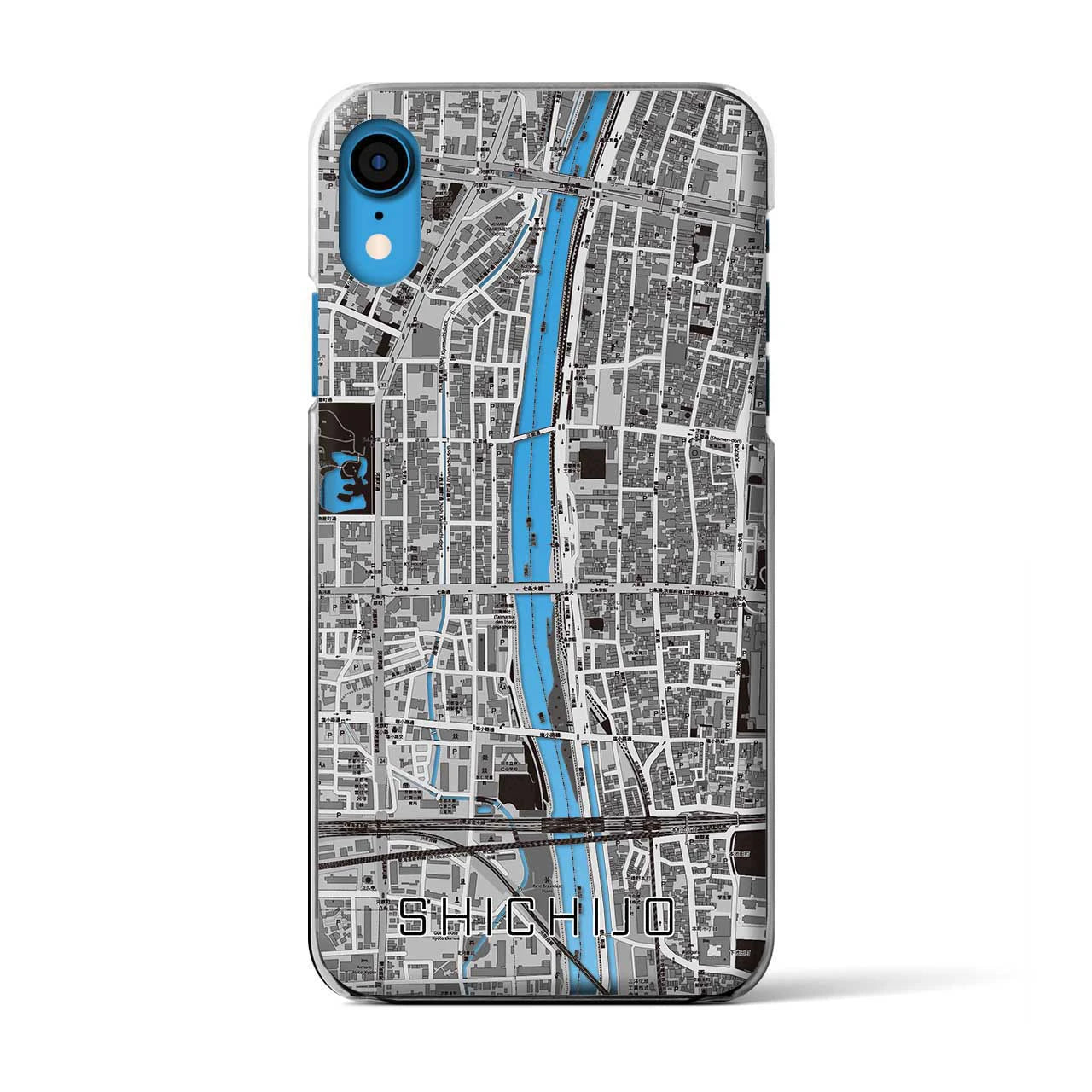 【七条（京都府）】地図柄iPhoneケース（クリアタイプ）