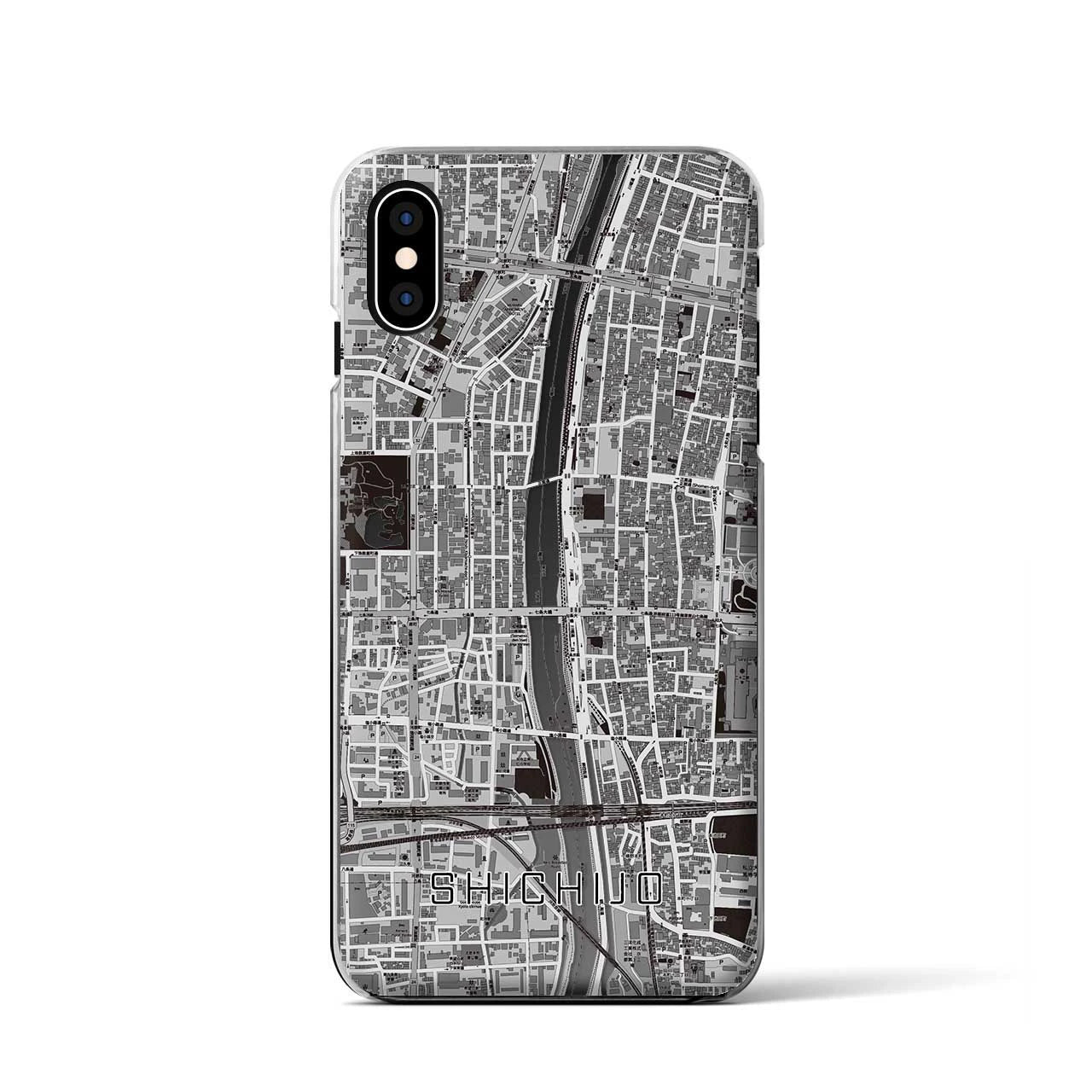 【七条（京都府）】地図柄iPhoneケース（クリアタイプ）