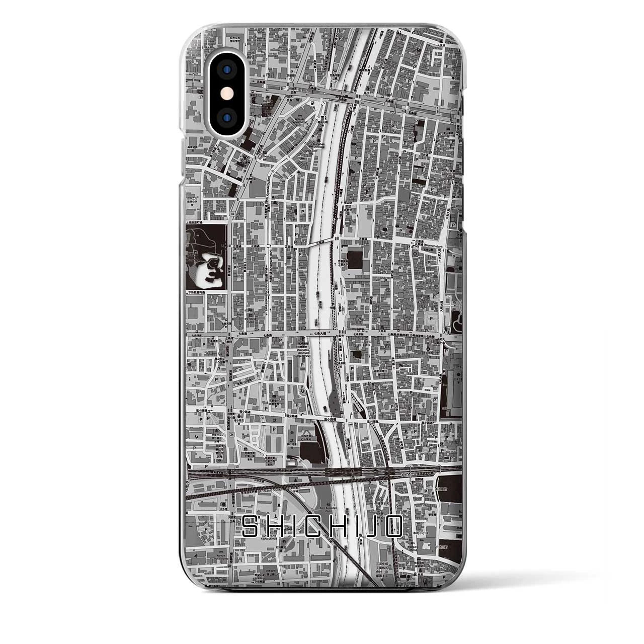 【七条（京都府）】地図柄iPhoneケース（クリアタイプ）