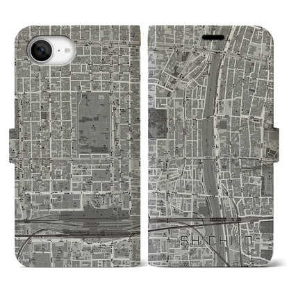 【七条（京都府）】地図柄iPhoneケース（手帳タイプ）