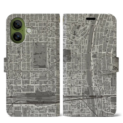 【七条（京都府）】地図柄iPhoneケース（手帳タイプ）