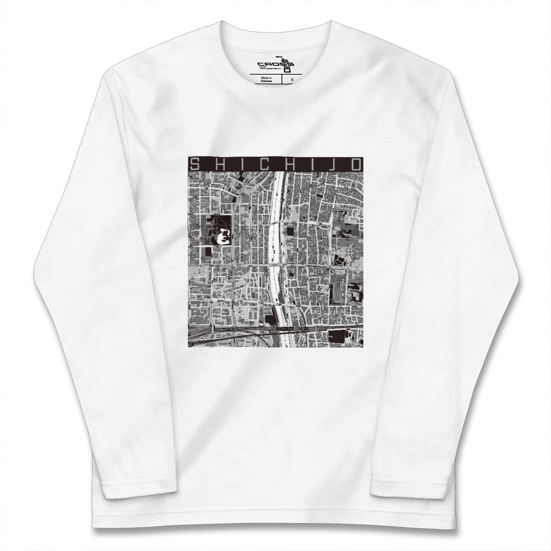 【七条（京都府）】地図柄ロングスリーブTシャツ