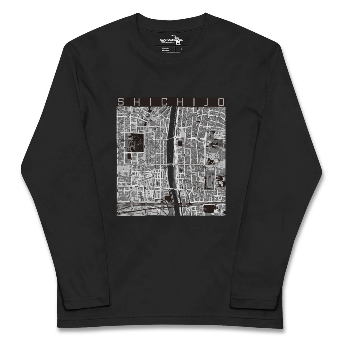 【七条(京都府)】地図柄ロングスリーブTシャツ