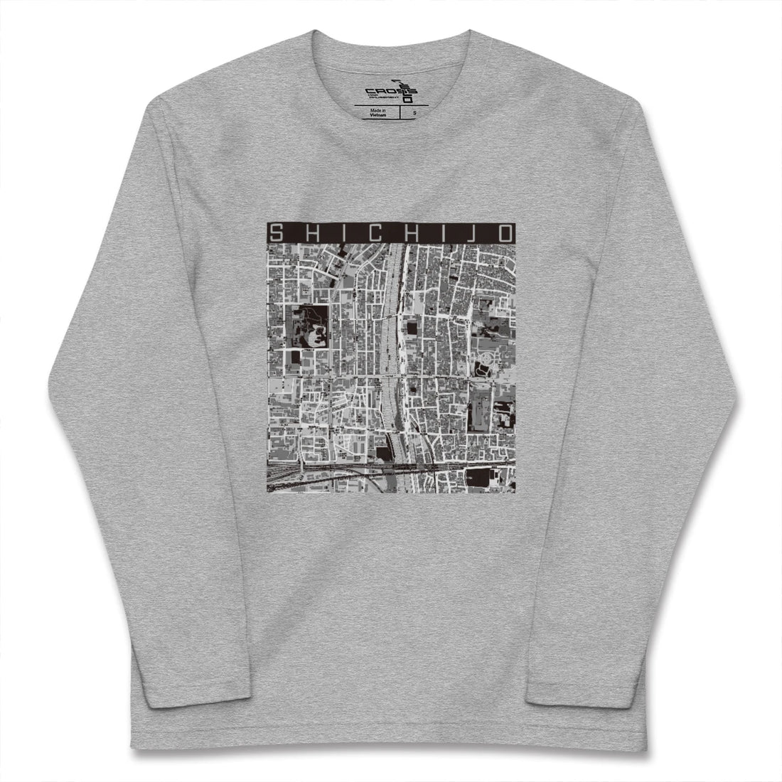 【七条(京都府)】地図柄ロングスリーブTシャツ