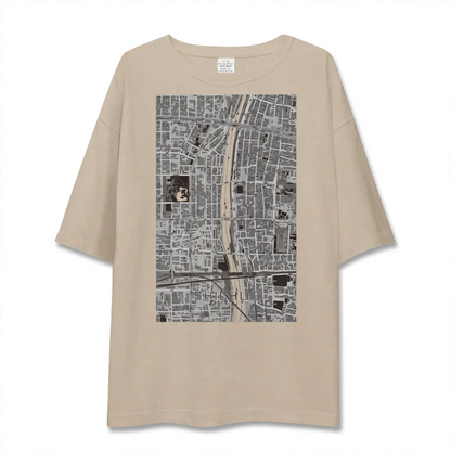 【七条（京都府）】地図柄ビッグシルエットTシャツ