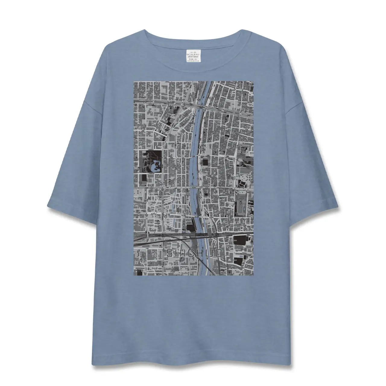 【七条（京都府）】地図柄ビッグシルエットTシャツ