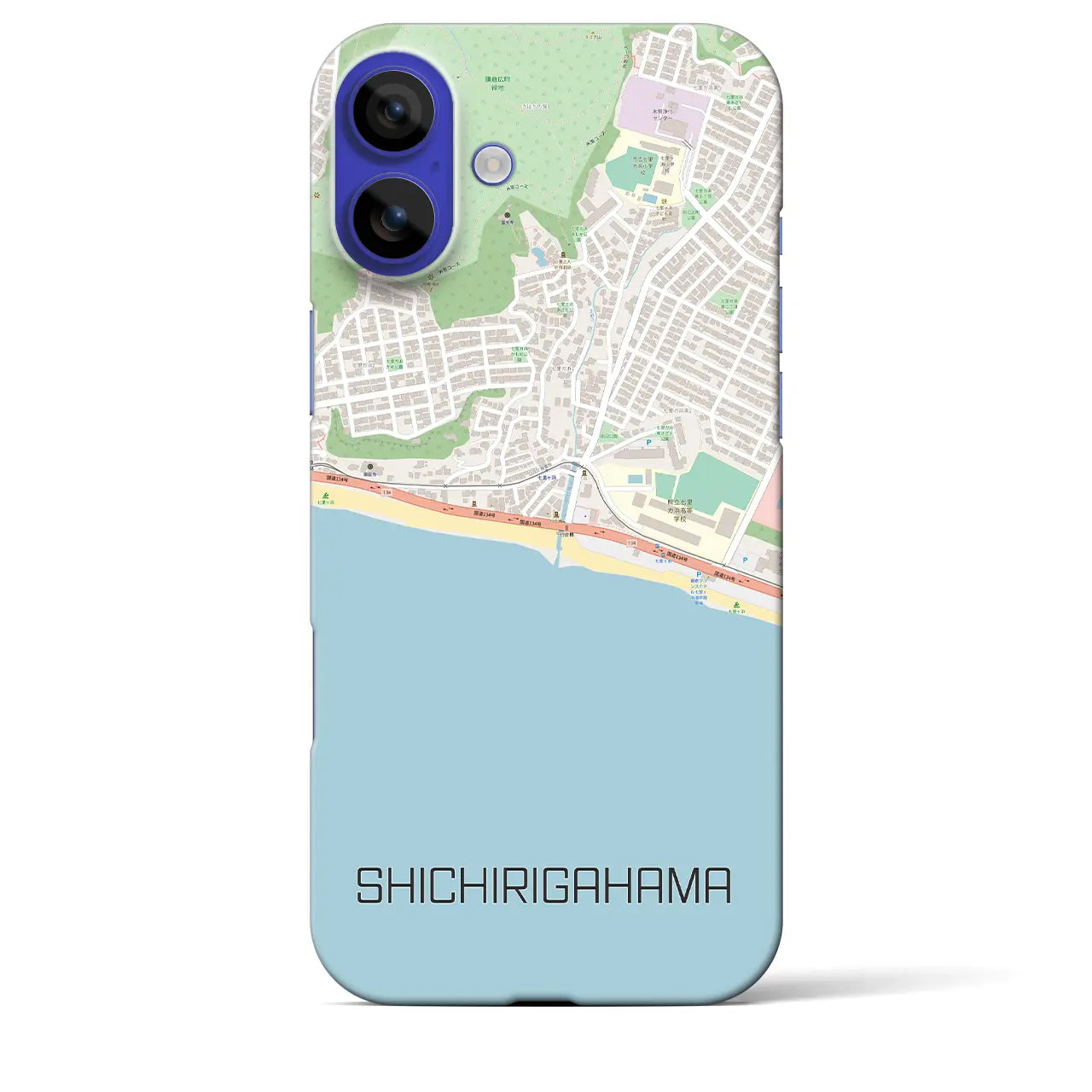 【七里ヶ浜（神奈川県）】地図柄iPhoneケース（バックカバータイプ）ナチュラル・iPhone 16 Pro Max 用