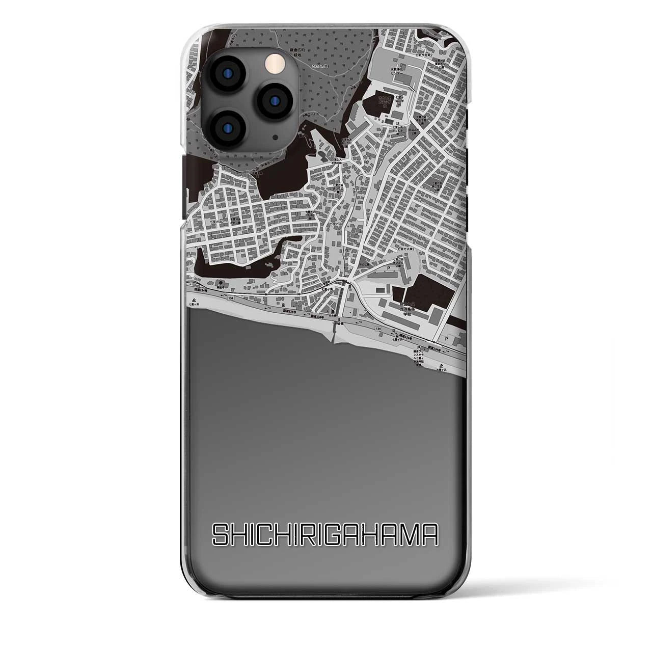 【七里ヶ浜（神奈川県）】地図柄iPhoneケース（クリアタイプ）