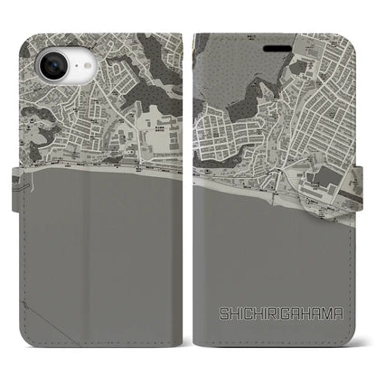 【七里ヶ浜（神奈川県）】地図柄iPhoneケース（手帳タイプ）