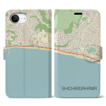 【七里ヶ浜（神奈川県）】地図柄iPhoneケース（手帳タイプ）